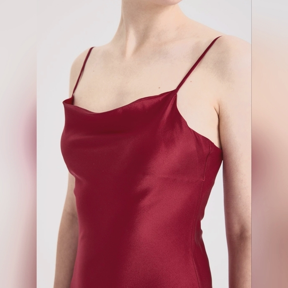 NWT Ruby Side-Split Silk Dress (Rosy Red) - NAP - Picture 4 of 12
